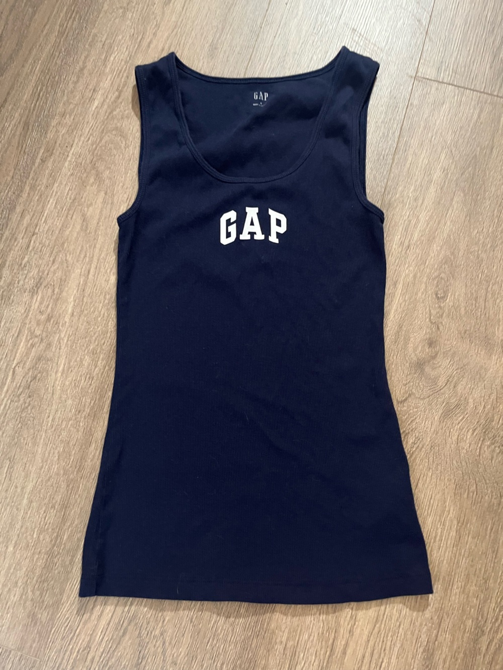 GAP Tank Top Ribbed with Logo Navy Blue Size Small
